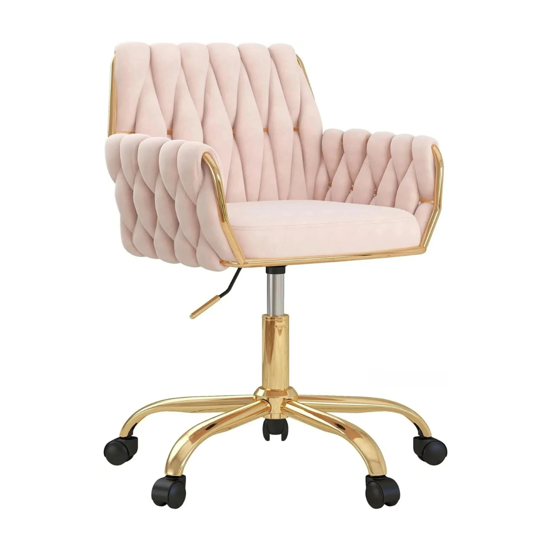 Velvet Home Office Chair golden base