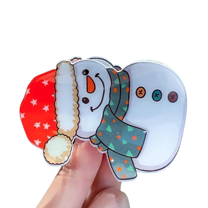 Christmas snowman hair claw clip