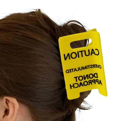 Caution Sign Hair Claw Clip
