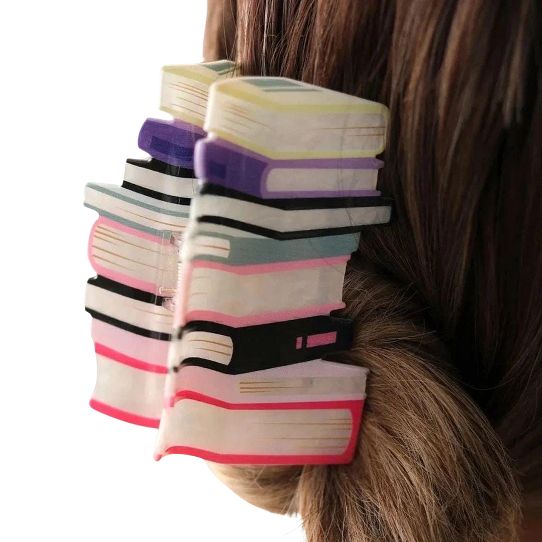 1 piece books hair claw clip