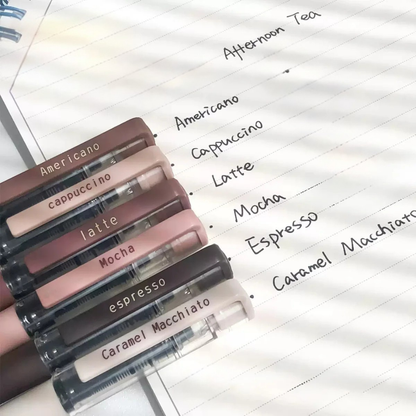 6pcs coffee theme fine point Pen Set