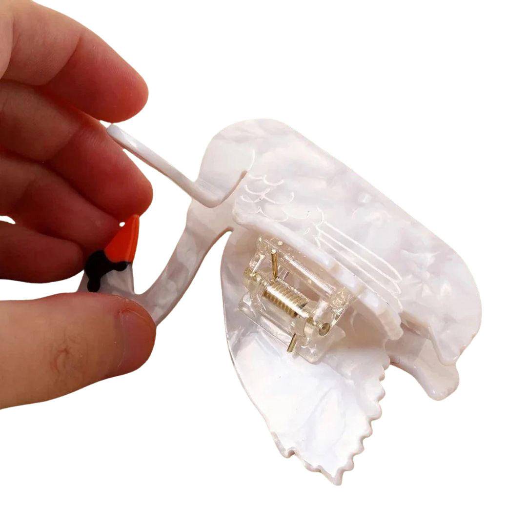 1 piece swan hair claw clip