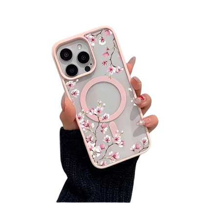 Pink Cherry Elegant Floral Iphone case 11,12,13,14,15,16,17