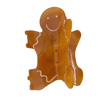 Gingerbread man hair claw clip