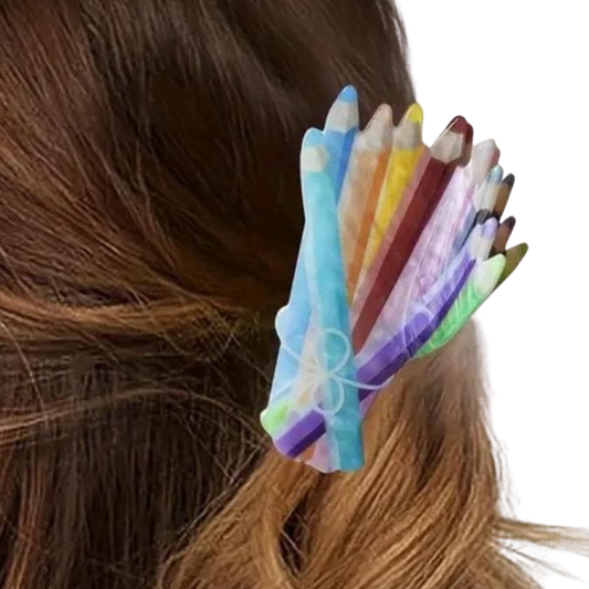 1 piece color pencils hair claw clip