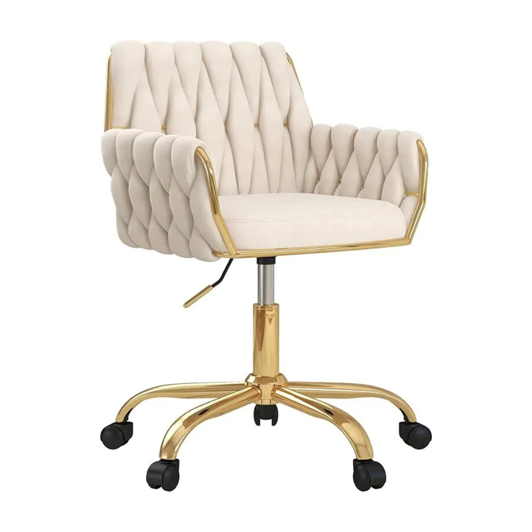 Velvet Home Office Chair golden base