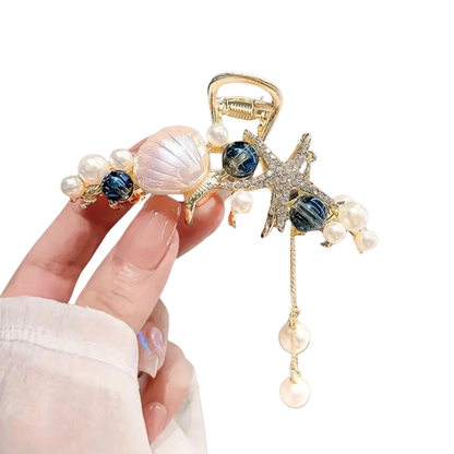 1 piece elegant starfish seashell hair claw clip
