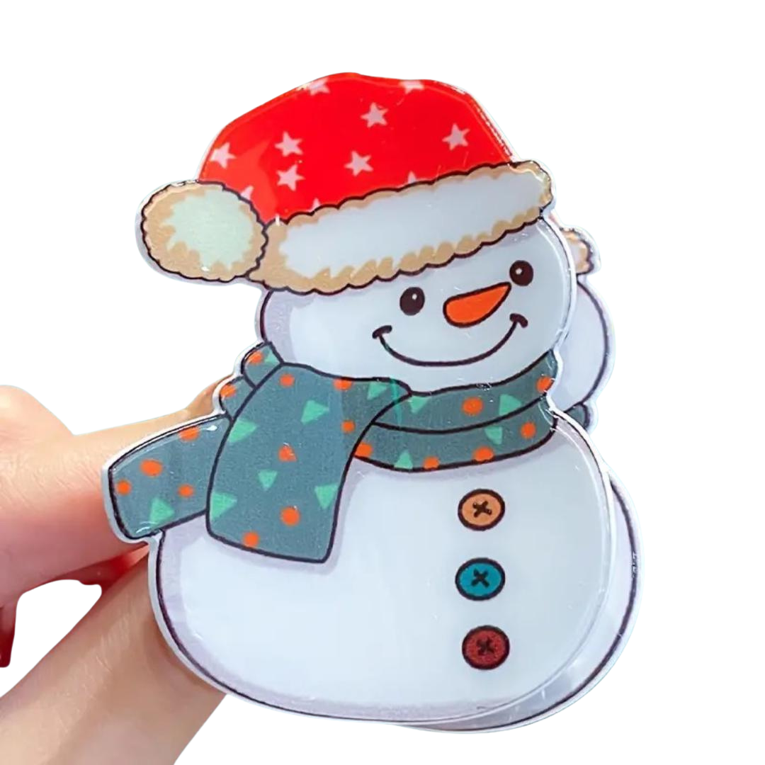 Christmas snowman hair claw clip