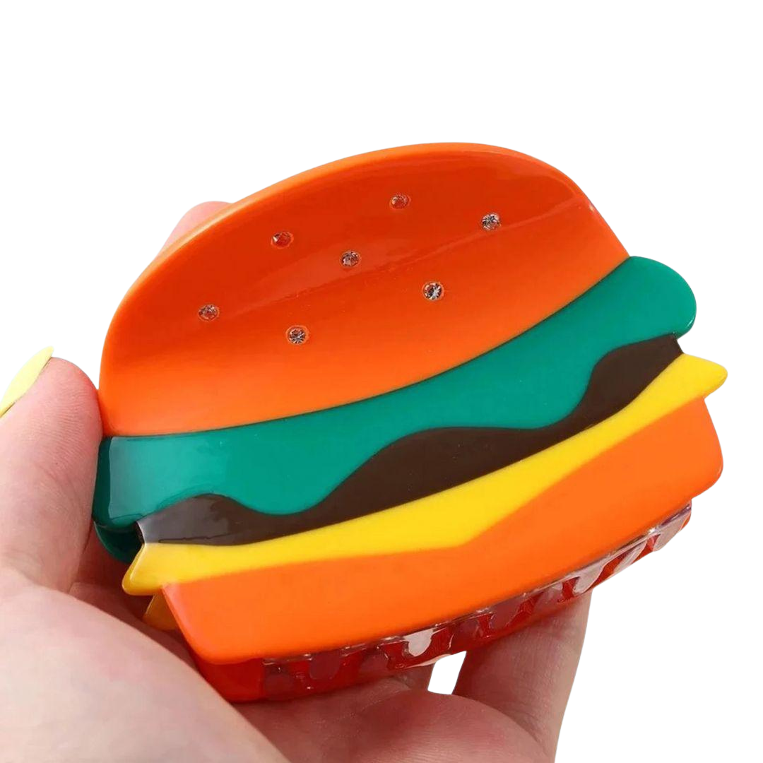 1 piece hamburger hair claw clip