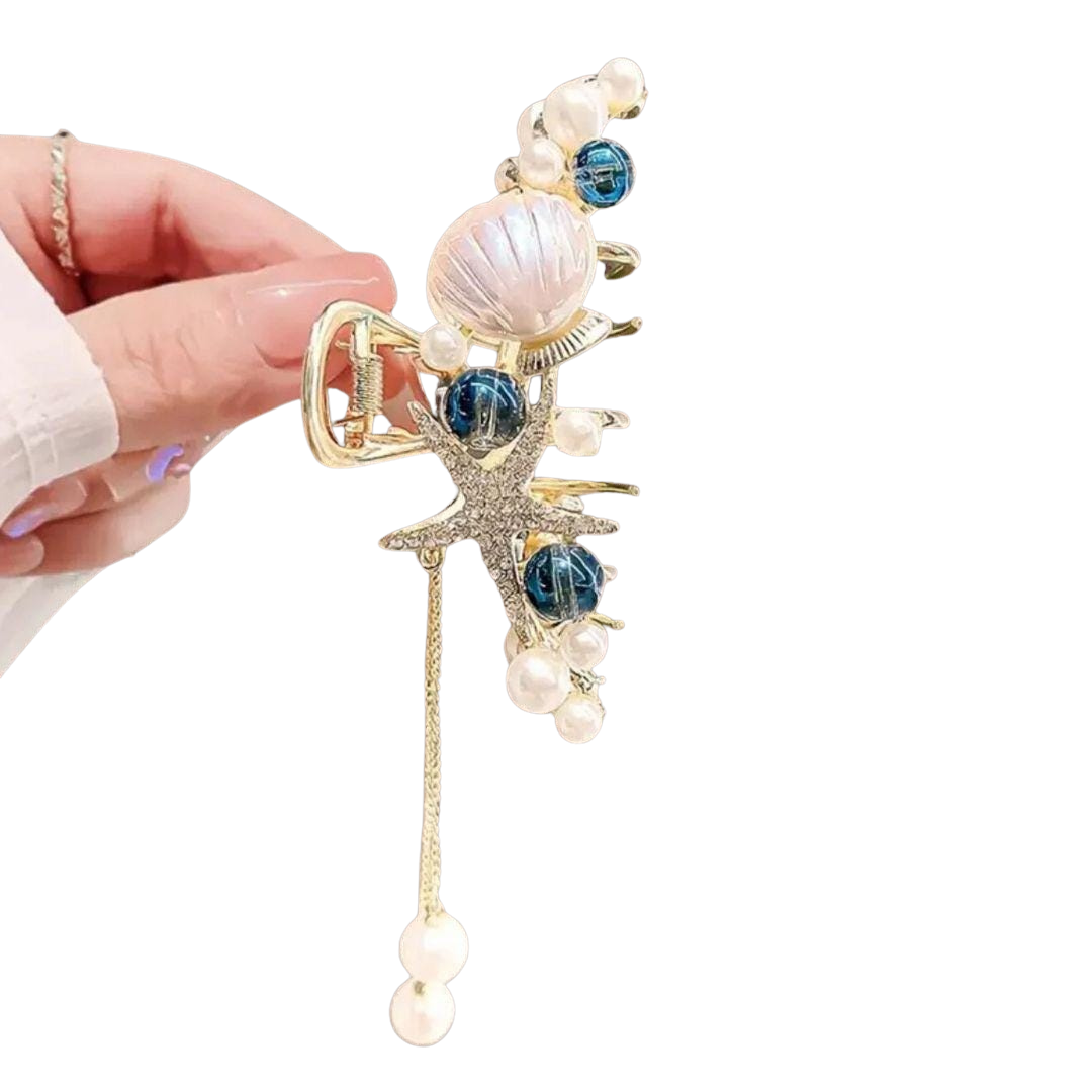 1 piece elegant starfish seashell hair claw clip