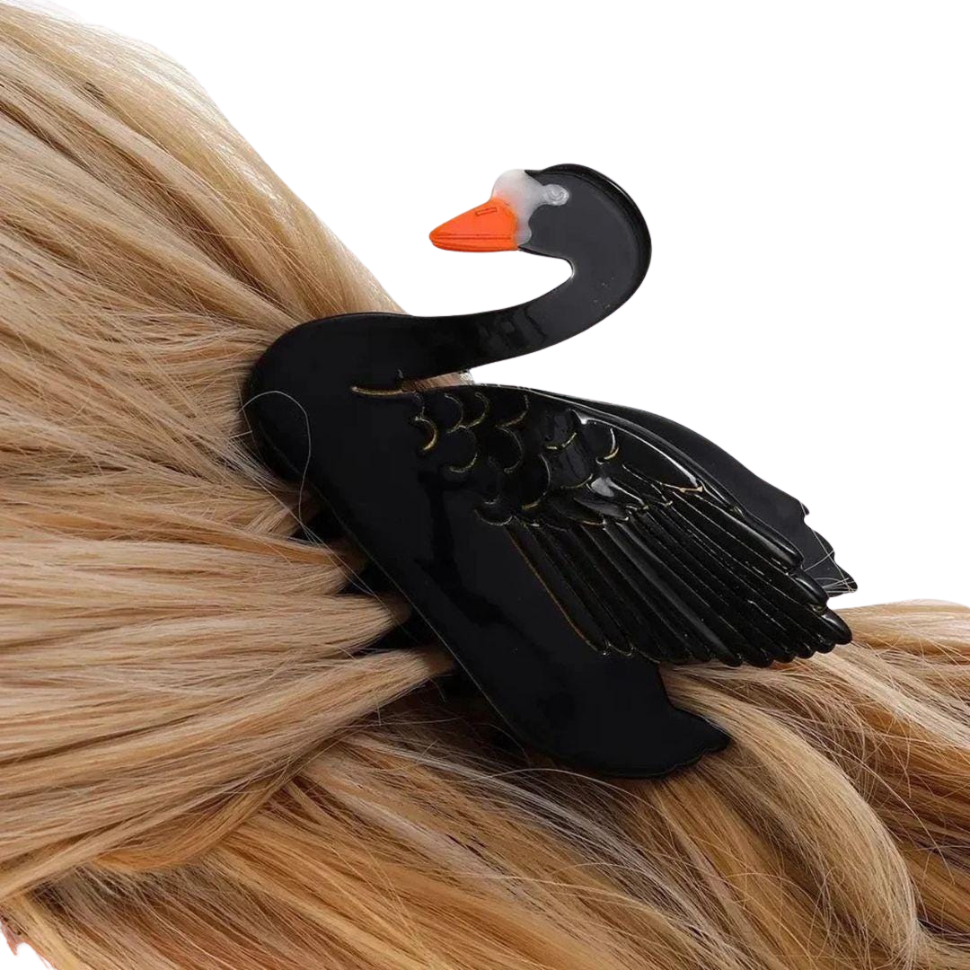 1 piece swan hair claw clip