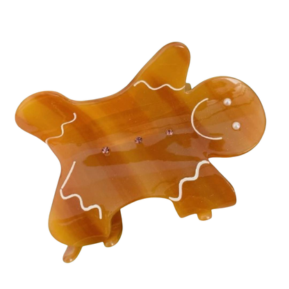 Gingerbread man hair claw clip