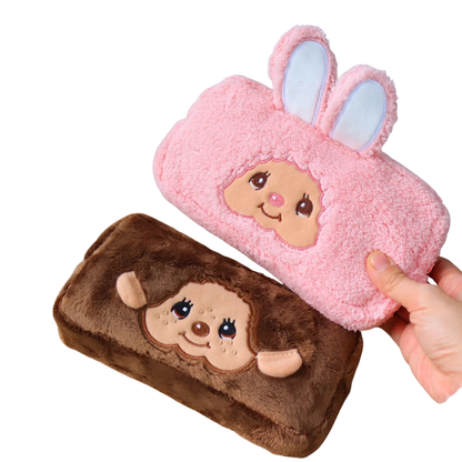 Cartoon Monchhichi Plush Pen Bag
