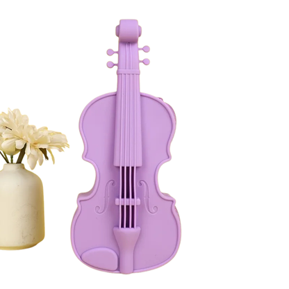 Violin silicone Pencil Case with Musical Note Cutouts