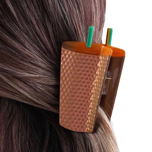 Coffee cup hair claw clip