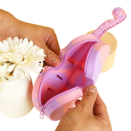 Violin silicone Pencil Case with Musical Note Cutouts