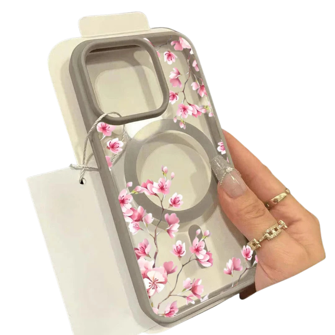 Pink Cherry Elegant Floral Iphone case 11,12,13,14,15,16,17