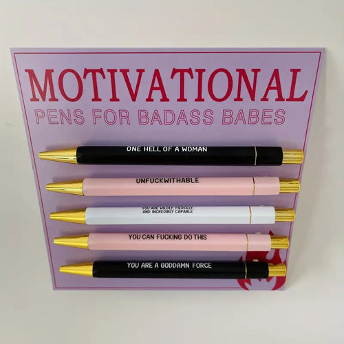 5pcs Cool motivational Themed Push Ballpoint Pens