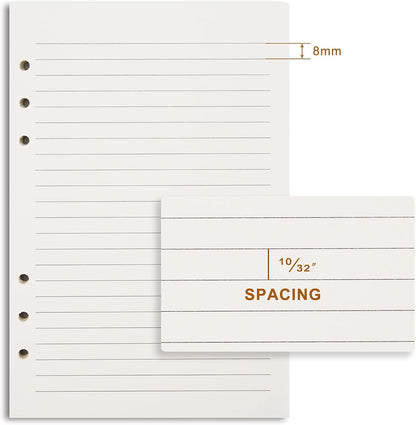 A5 6 ring journal lined paper