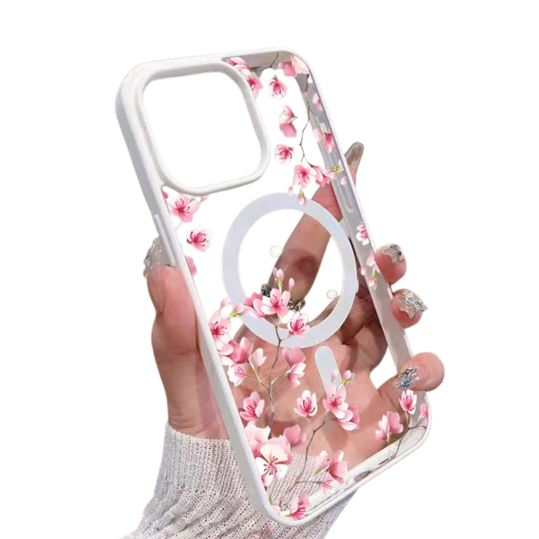 Pink Cherry Elegant Floral Iphone case 11,12,13,14,15,16,17
