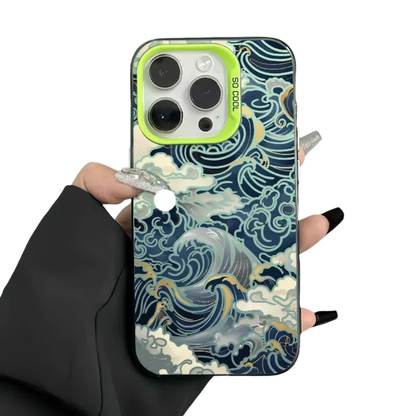 Waves Electroplate Silver Case for IPhone 11,12,13,14,15,16,17