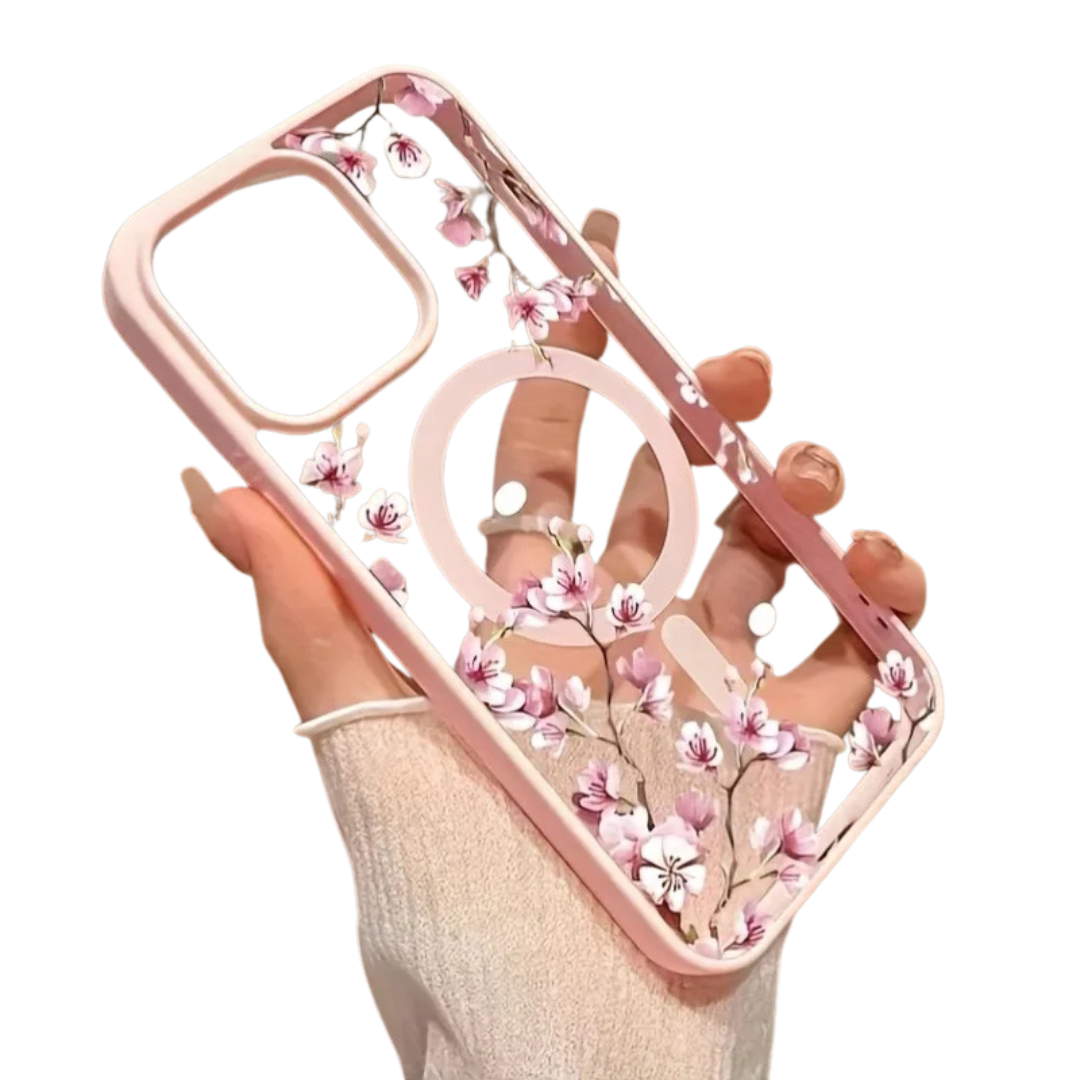 Pink Cherry Elegant Floral Iphone case 11,12,13,14,15,16,17