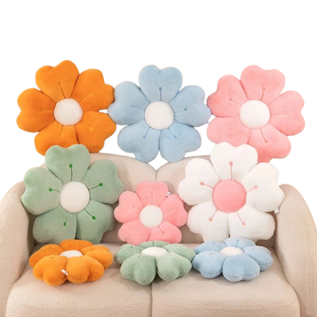 FlowerShaped Plush Throw Pillow