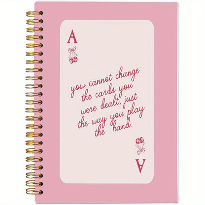 Ace Card Design Pink Retro Spiral Notebook