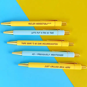 5pcs office lingo Themed Ballpoint Pens