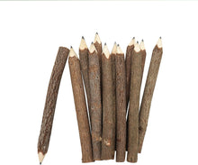 Load image into Gallery viewer, Wooden Tree Rustic Twig Pencils Unique Birch of 12 Camping Lumberjack