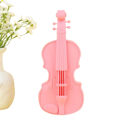 Violin silicone Pencil Case with Musical Note Cutouts