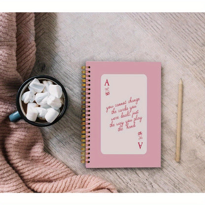 Ace Card Design Pink Retro Spiral Notebook