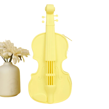 Violin silicone Pencil Case with Musical Note Cutouts