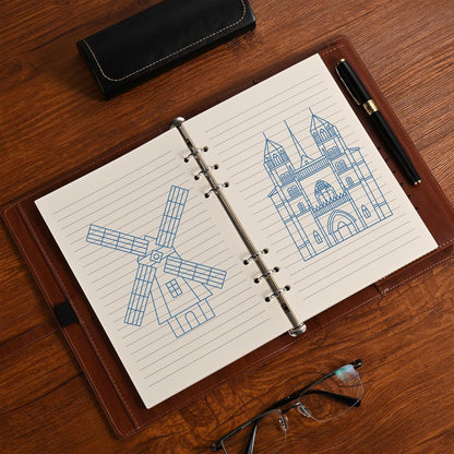 A5 6 ring journal lined paper