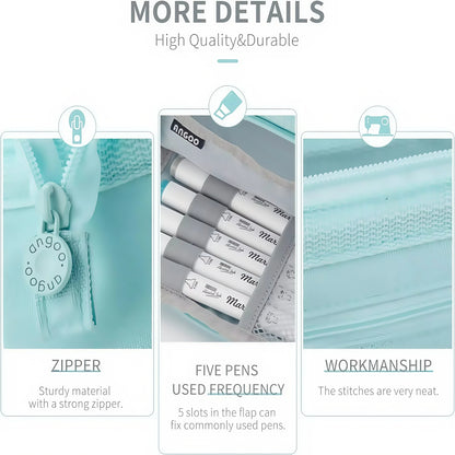 Extra Large Capacity Solid Color Pencil Case