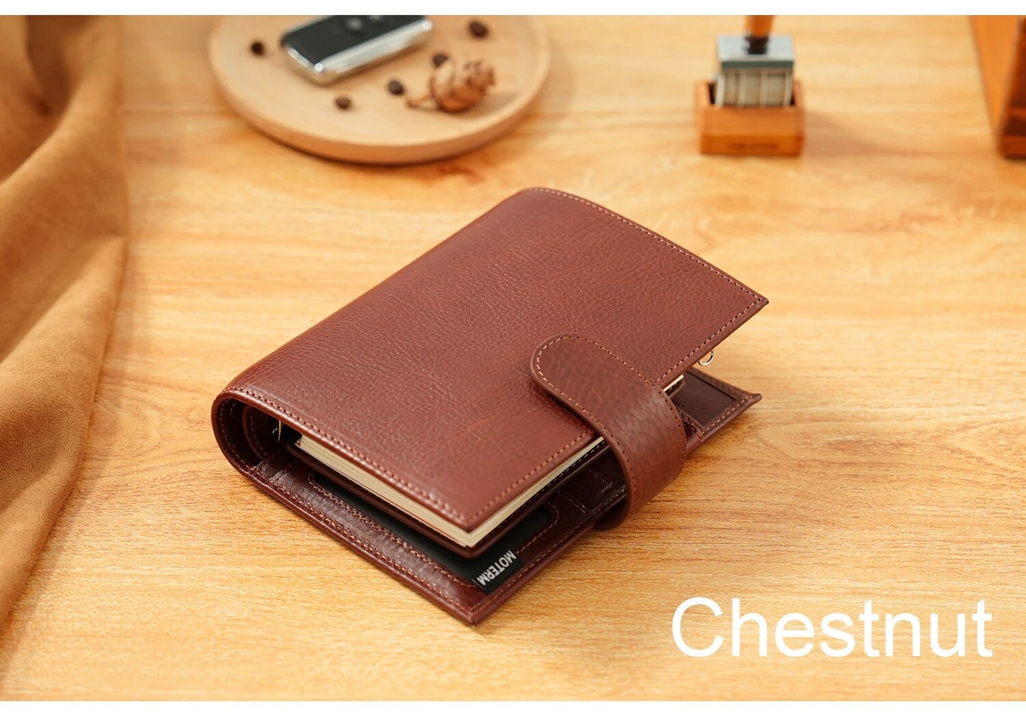 Moterm A7 Pocket Versa 3.0 Rings full grain Vegetable Tan Leather Journal