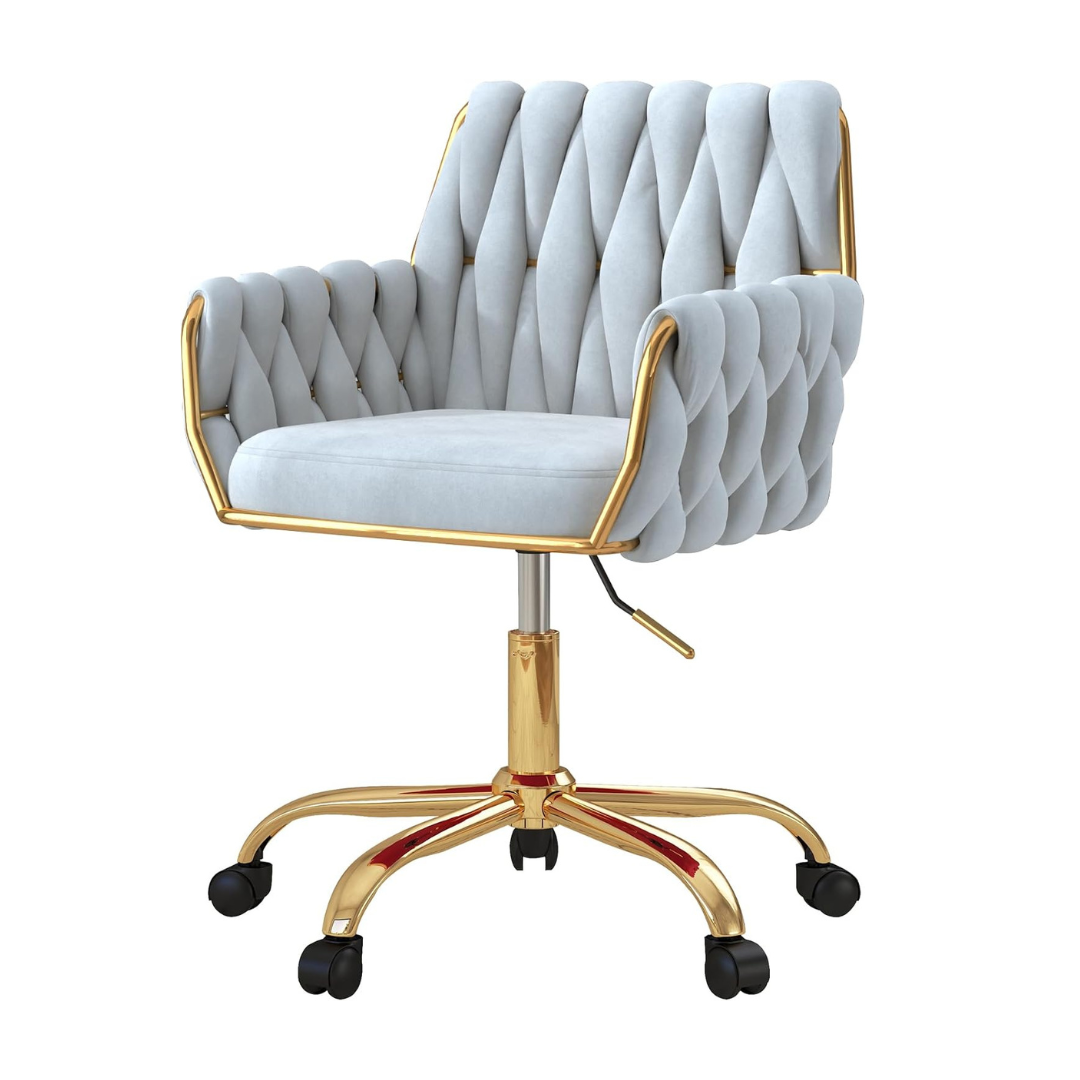 Velvet Home Office Chair golden base