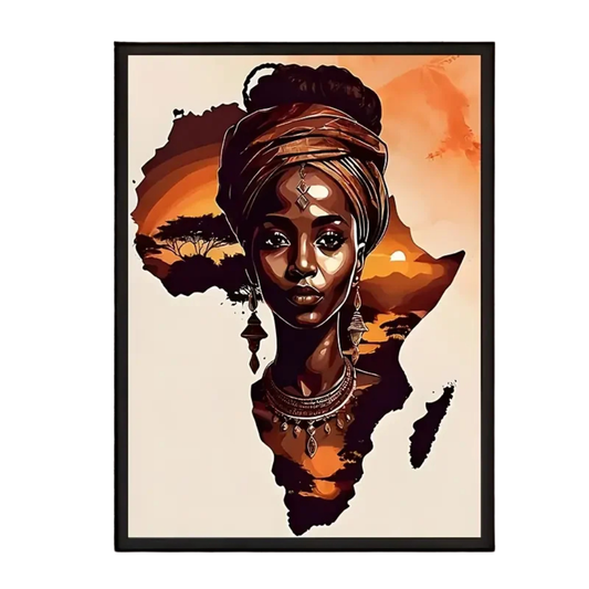 Modern African  Women Canvas wall Art Print