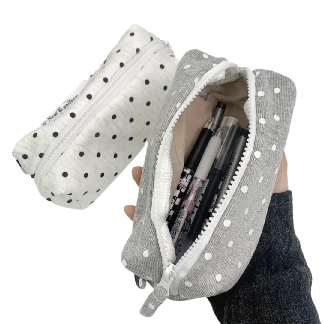 Polka dot Fabric Pencil Bag