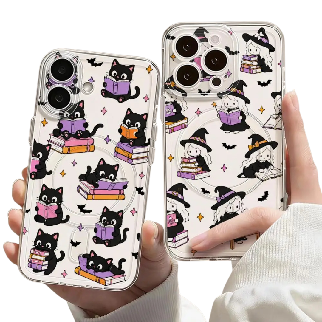 Halloween witchy Magnetic Clear Case For IPhone 11,12,13,14,15,15,16,17