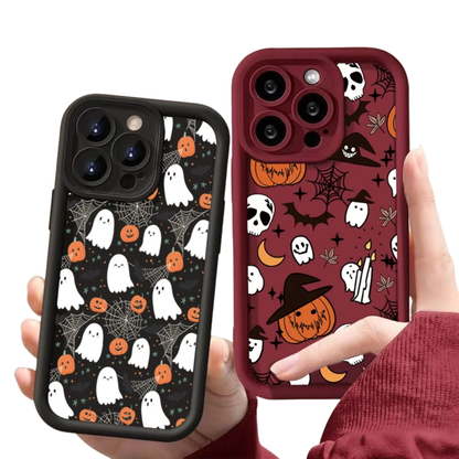 Halloween Pumpkin Ghost Silicone Case For iPhone 11,12,13,14,15,16,17