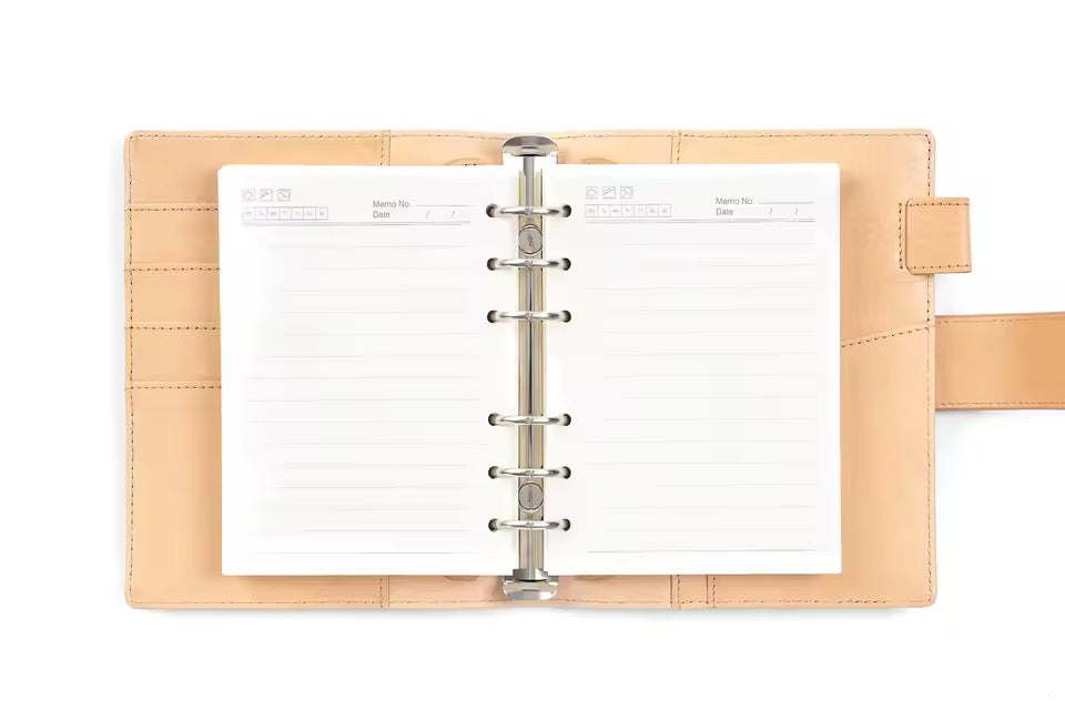 Moterm A6 Size Elite Vegetable Tanned leather Rings Planner