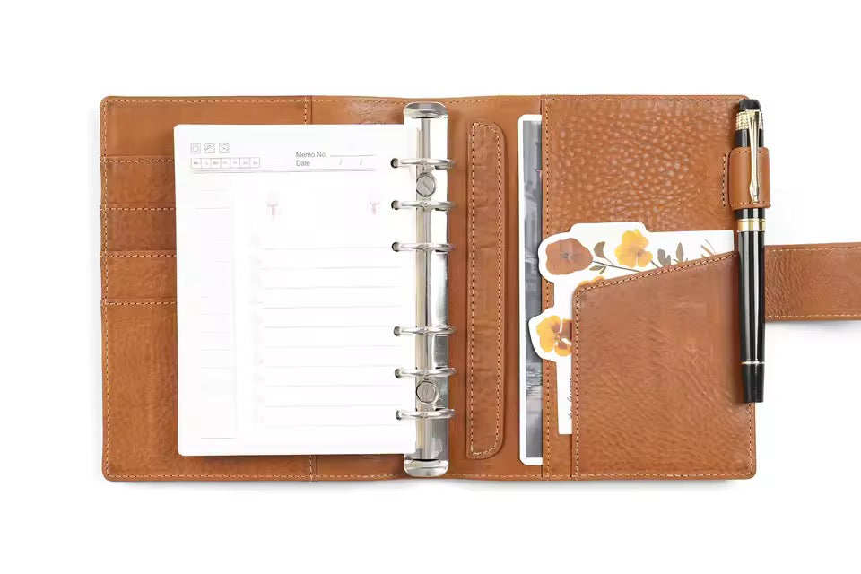 Moterm A6 Size Elite Vegetable Tanned leather Rings Planner