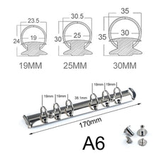 Load image into Gallery viewer, Moterm A6 Size Metal Spiral Rings Binder Clip With 2 Pairs of Screws