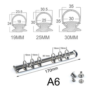 Moterm A6 Size Metal Spiral Rings Binder Clip With 2 Pairs of Screws