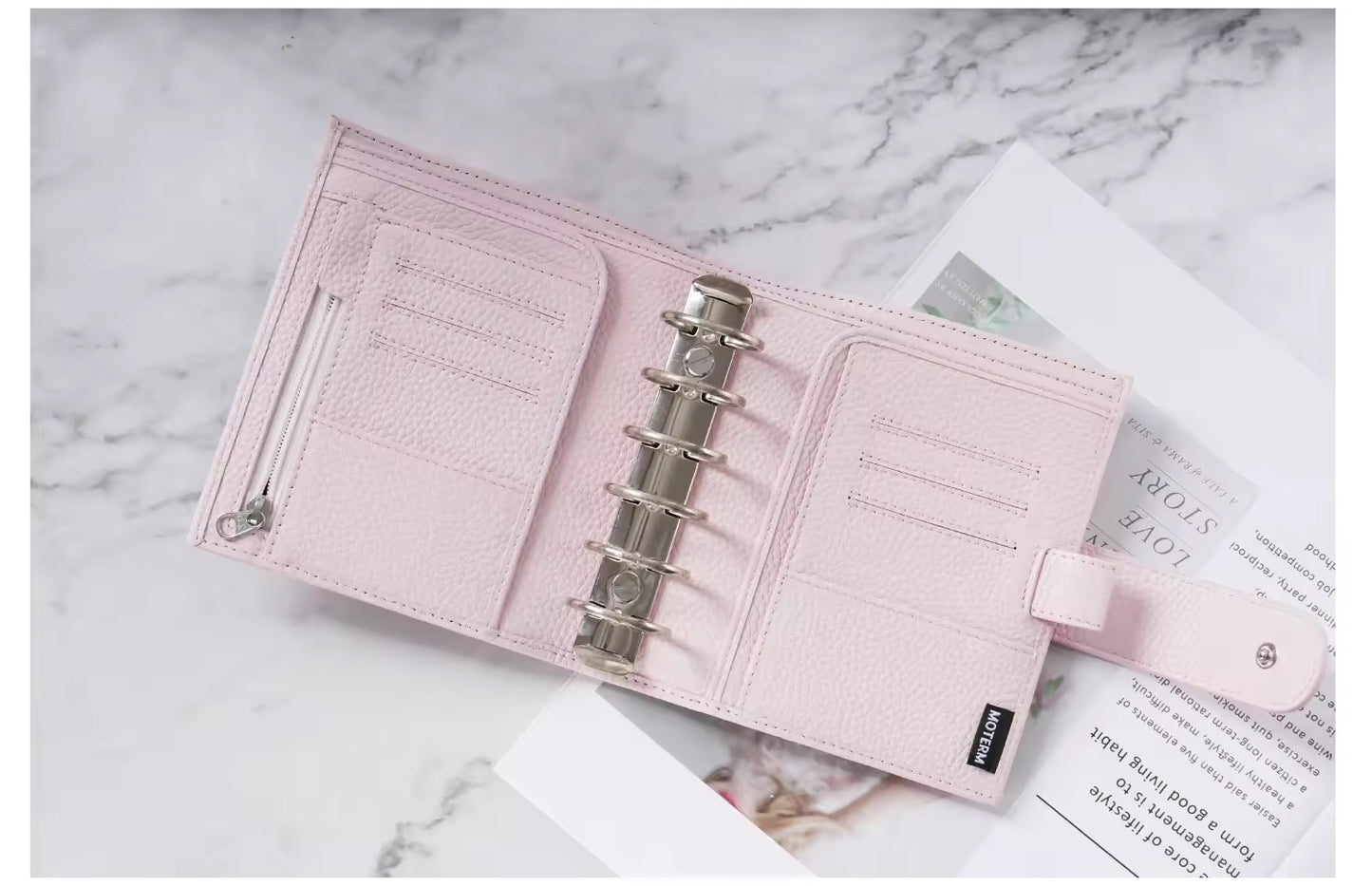 Moterm A7 Pocket 2.0 Litchi Luxe 30mm Rings Planner
