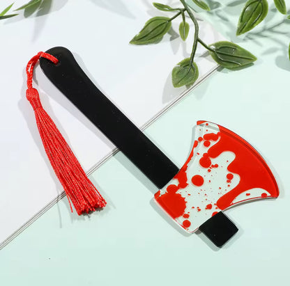 Bloody splatter Horror Knife Clear Bookmark