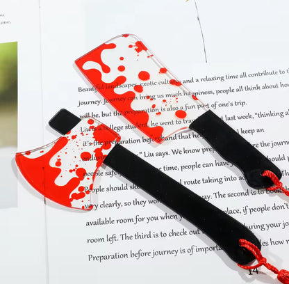 Bloody splatter Horror Knife Clear Bookmark