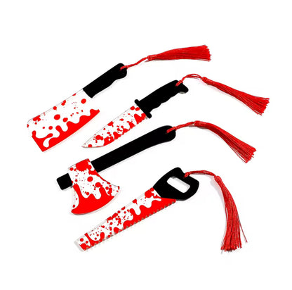 Bloody splatter Horror Knife Clear Bookmark