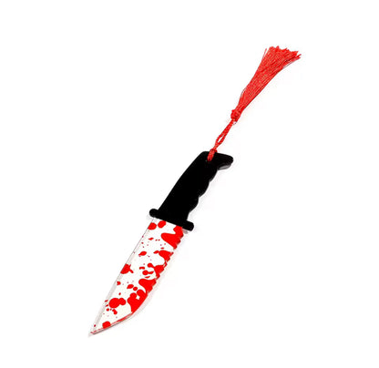 Bloody splatter Horror Knife Clear Bookmark